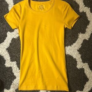 J. Crew Yellow Fitted Crew Neck Short Sleeve Tee
